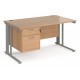 Maestro Cable Managed 800mm Desk with Two Drawer Pedestal